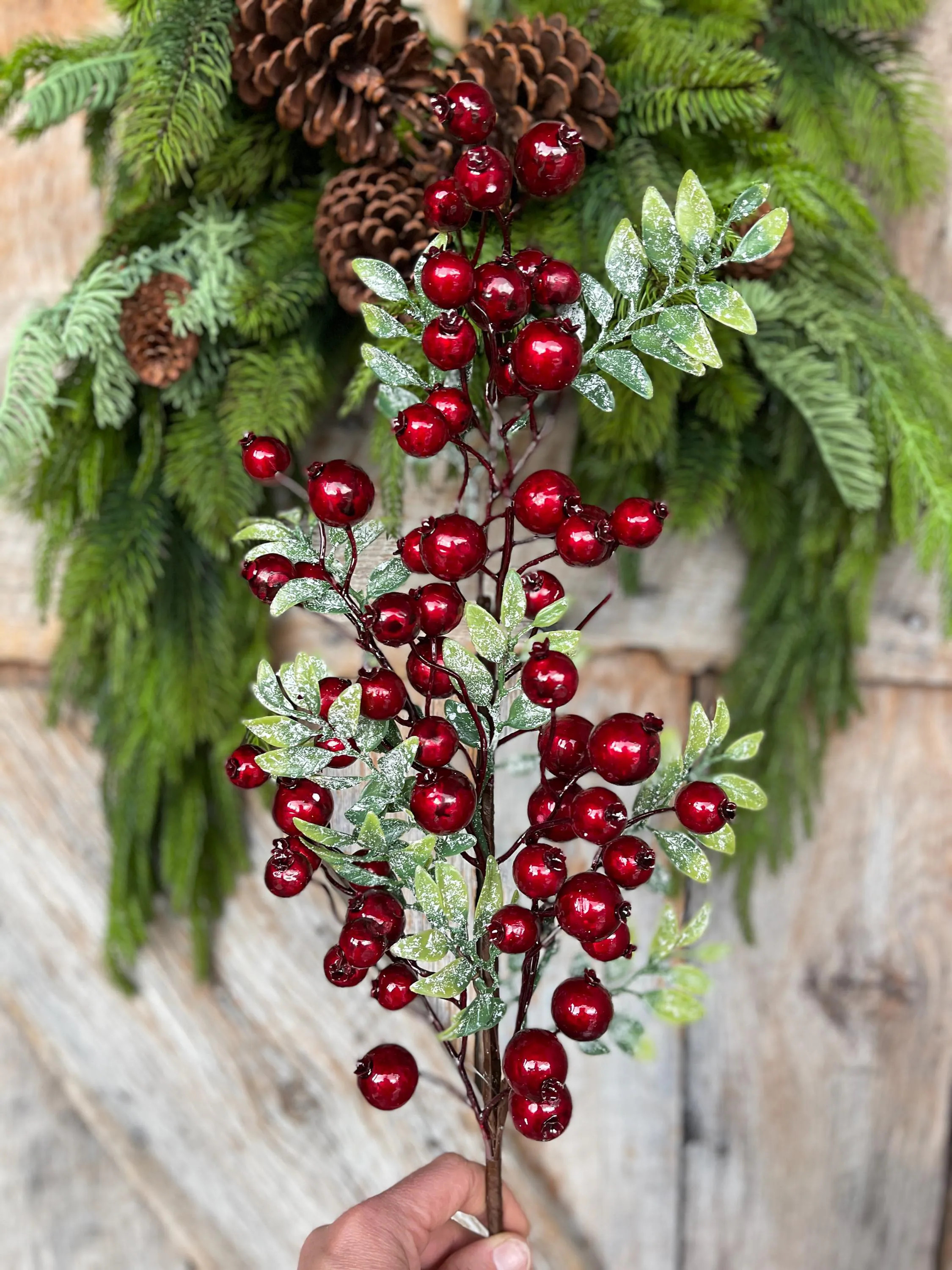 31" Red Burgundy Berry Spray, Christmas Berry Spray, Christmas Berries, Artificial Berry Spray, 8... | Etsy (US)