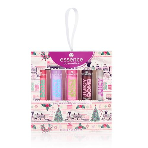 essence Juicy Butter Balm Holiday Gift Set | 5 Vegan & Cruelty-Free Lip Balms | Stocking Stuffer for Beauty Lovers | Amazon (US)