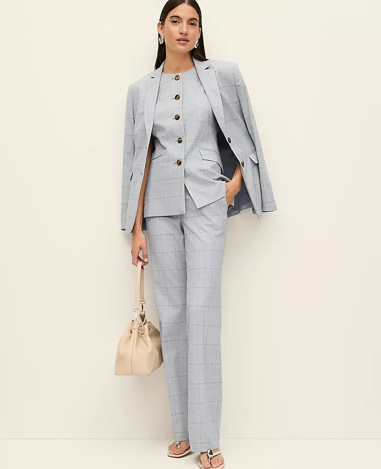 The Mid Rise Trouser in Plaid | Ann Taylor