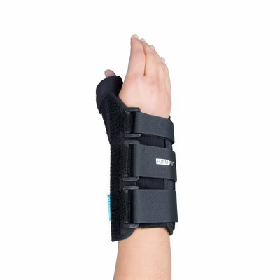 Ossur Formfit Black Aluminum / Cotton / Polyester Hook and Loop Strap Wrist Brace with Thumb Spica for Left Hand 3070 | Target