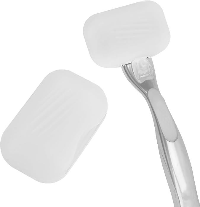 LUEXBOX 2 Pack Razor Silicone Covers, Portable Shaver Holder for Travel, Razor Cover Compatible with Venus Razor Travel Case, Blade Container Storage Shaver Holder (White) | Amazon (US)