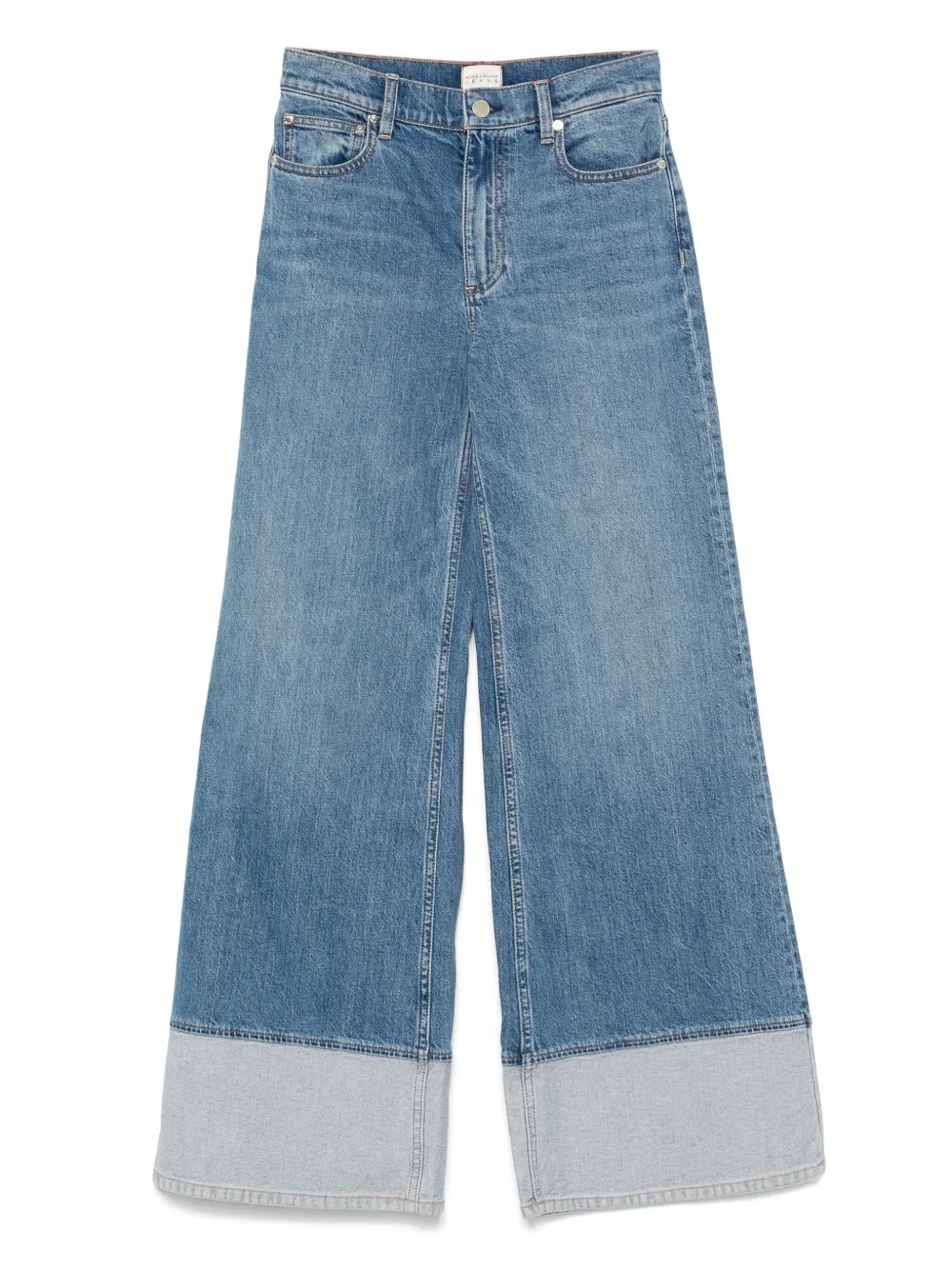 Alice + Olivia wide-leg contrast-cuff Jeans | Blue | FARFETCH IL | Farfetch Global
