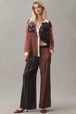 The Brooklin Tie-Front Printed Pull-On Pants by Maeve | Anthropologie (US)