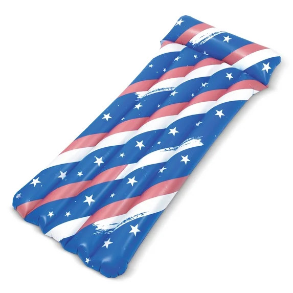Sun's Out 70" Patriotic Pool Float with Headrest for Ages 14+, Durable PVC | Walmart (US)