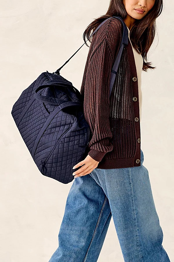 Vera Bradley Quilted Cotton Miramar Weekender Bag in Peacoat, Women's at Urban Outfitters | Urban Outfitters (US and RoW)