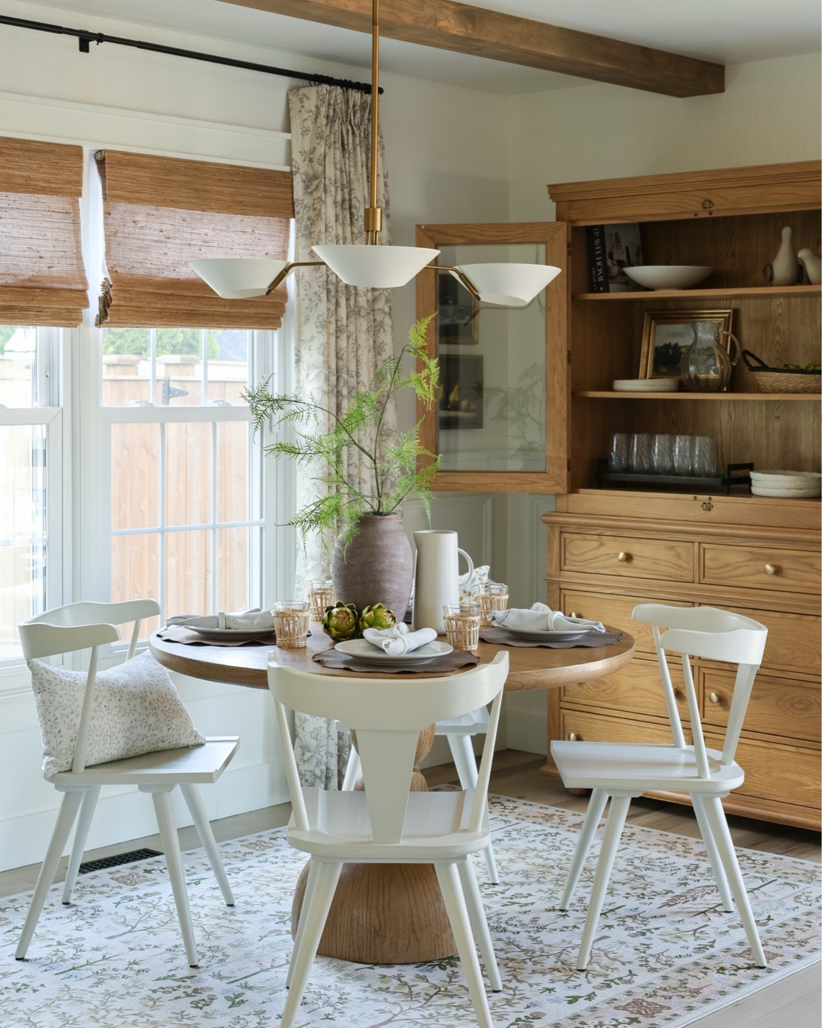 Our summer time dining room.

Dining room, dining room design, dining room decor, dining room furniture, Castlery dining room, pottery dining room, McGee and co hutch, loloi rug, floral curtains, floral print curtains

#LTKHome #LTKmomlife