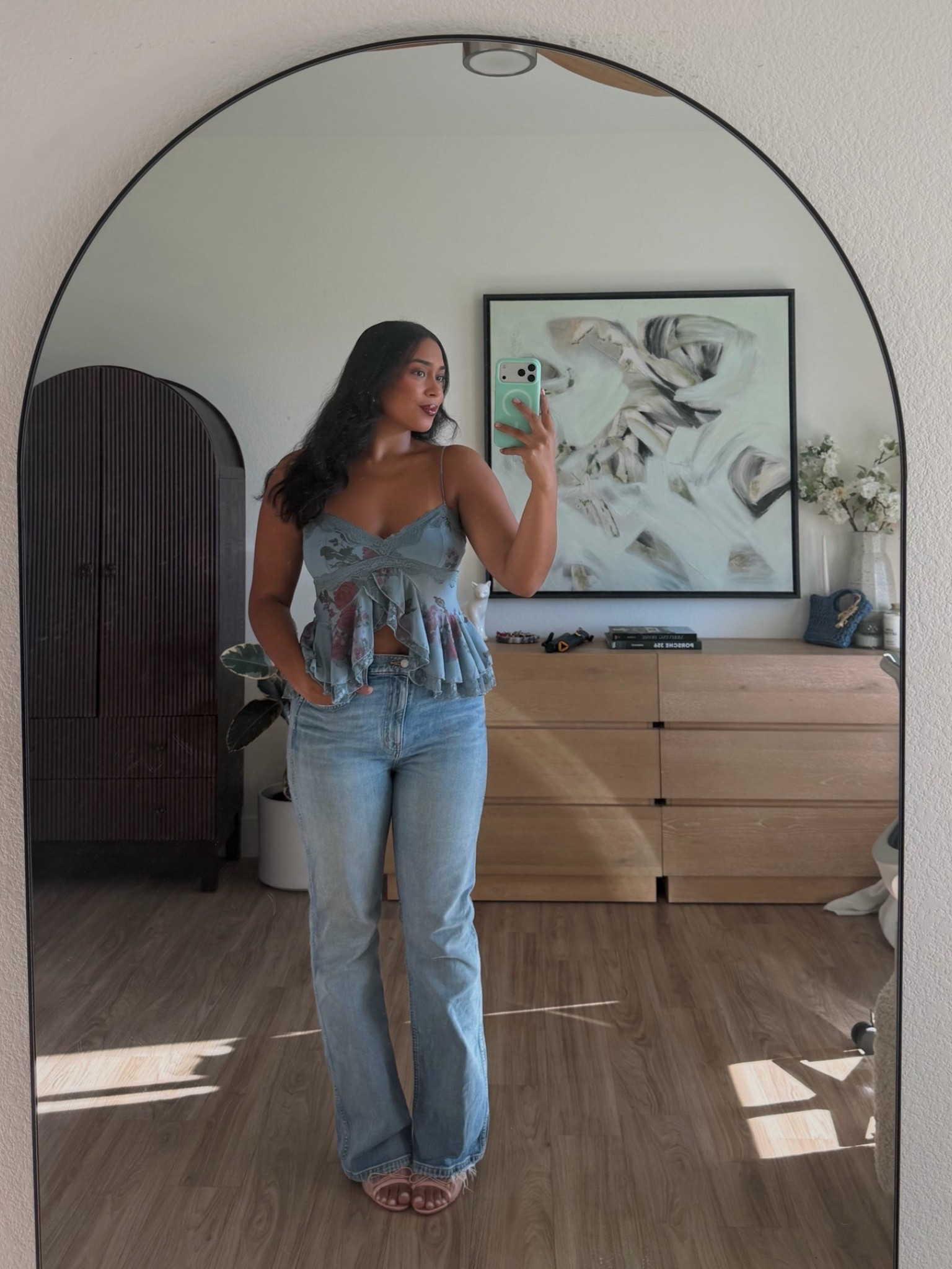 date night summer outfit🩵 love this too from urban outfitters (runs true to size, super stretchy material/ wearing a M)

#LTKootd