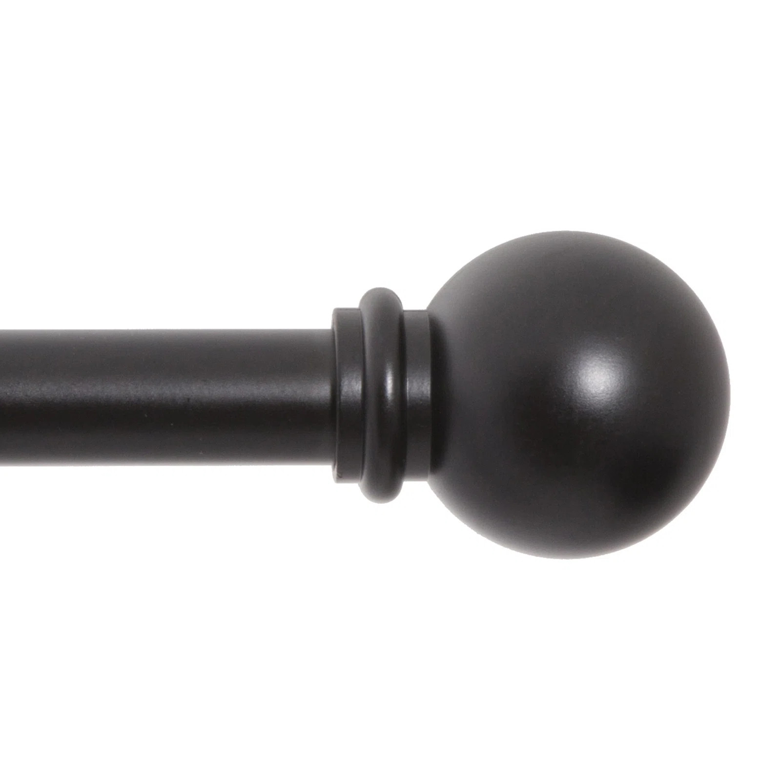 Wayfair Basics Ball End Single Curtain Rod, 28-48" or 48-86" Adjustable Length, 5/8" Dia. Steel | Wayfair North America