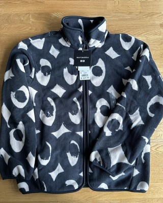 UNIQLO x Marimekko Fleece Printed Full-Zip Jacket Black Size Small | eBay UK