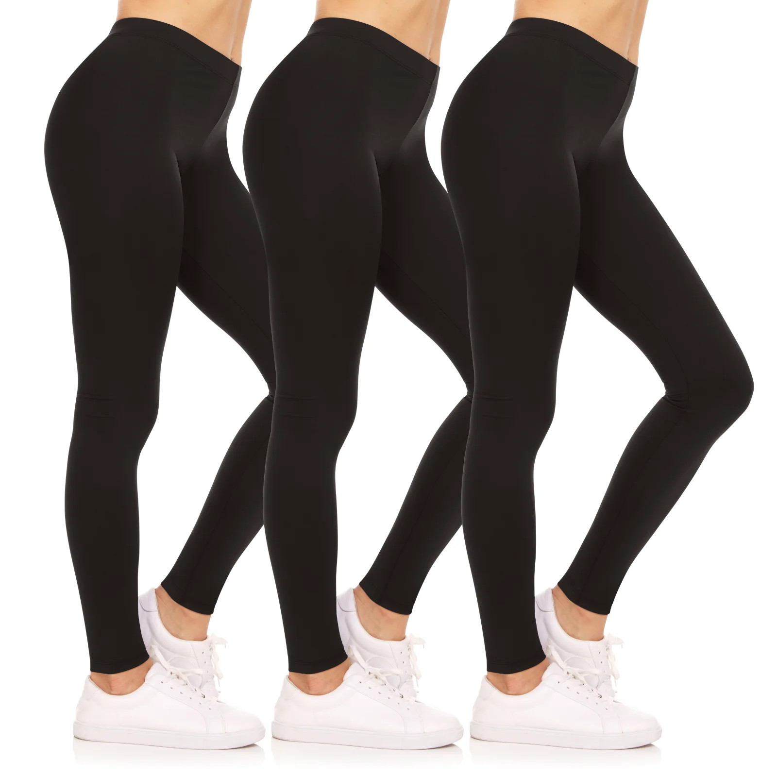 Sweet Hearts 3-Pack Leggings for Women- Elastic Waist Tummy Control Buttery Soft Women's Leggings... | Walmart (US)