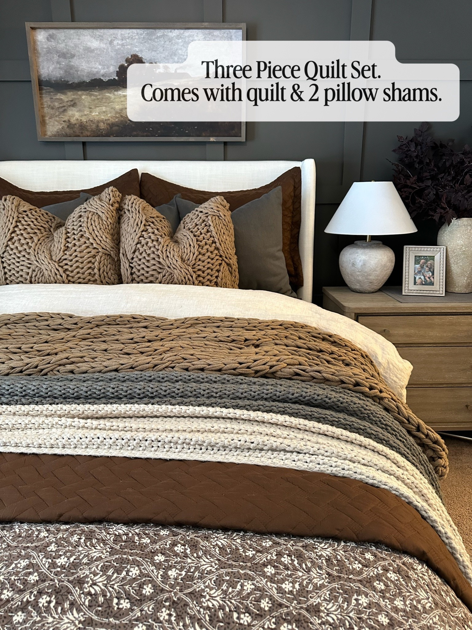 Consider This Your Cozy Bedroom Prime Day Find 🤎 This three-piece quilt set makes layering the bed so easy! The rich brown color adds warmth and pairs beautifully with my neutral bedding for that cozy, collected feel. It includes the quilt and two matching pillow shams.

#AmazonPrimeDay #AmazonHome #QuiltSet #NeutralBedding #CozyBedroom #FallBedroom