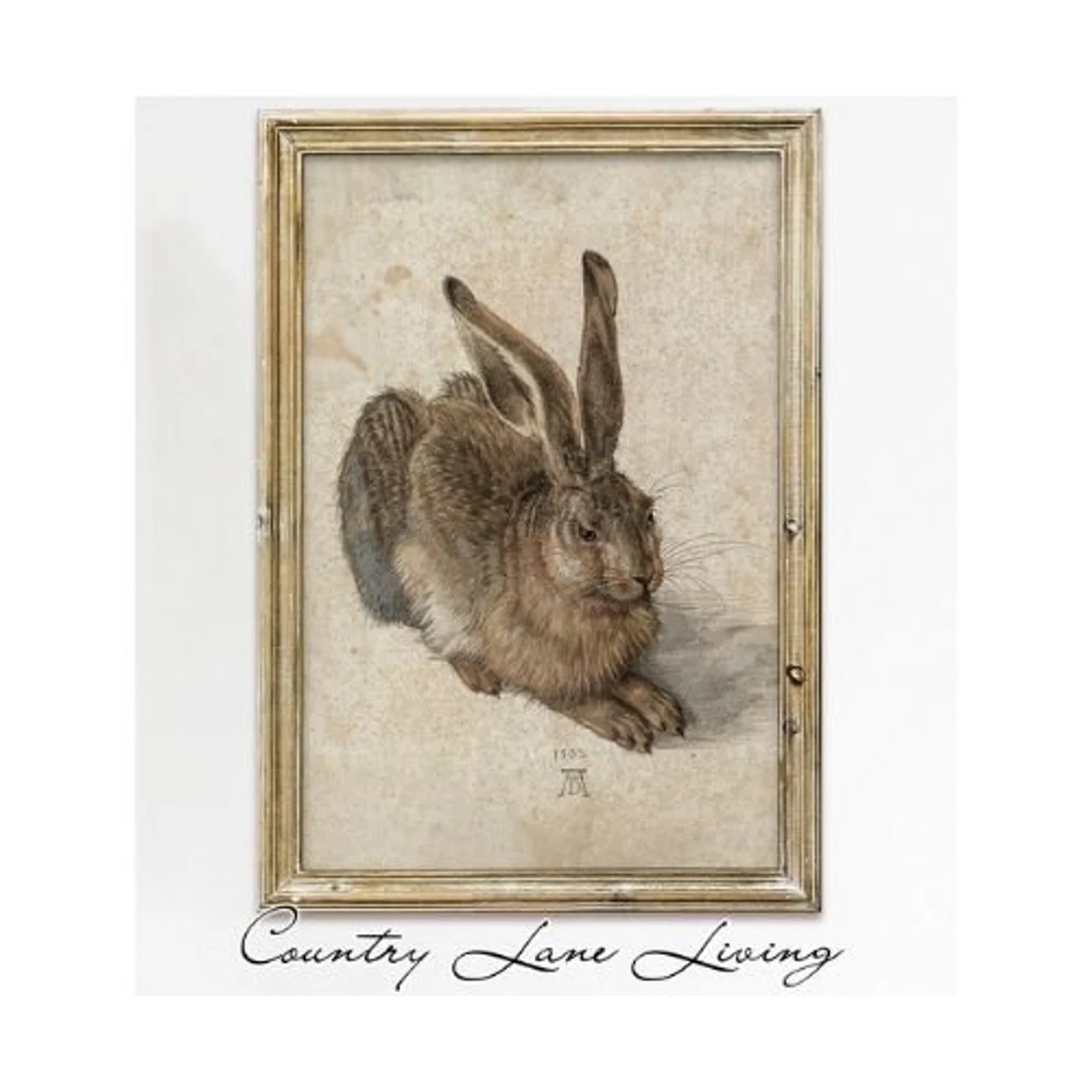 Hare Painting Easter Scene Download  Dark Toned Farmhouse - Etsy | Etsy (US)