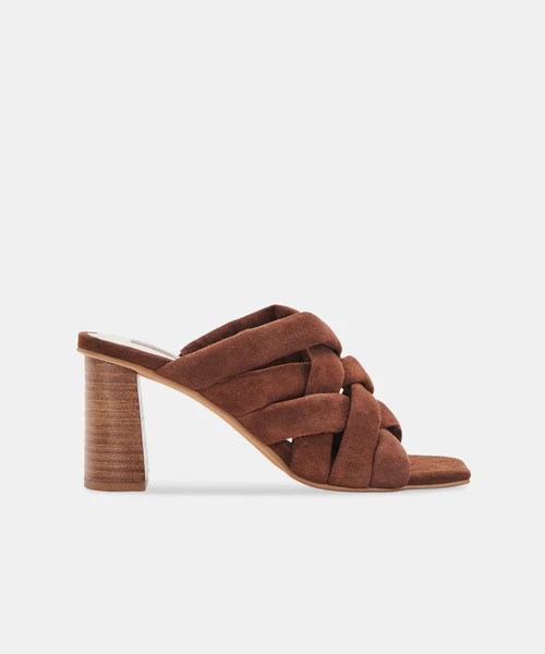 POIRA HEELS IN ESPRESSO SUEDE | DolceVita.com