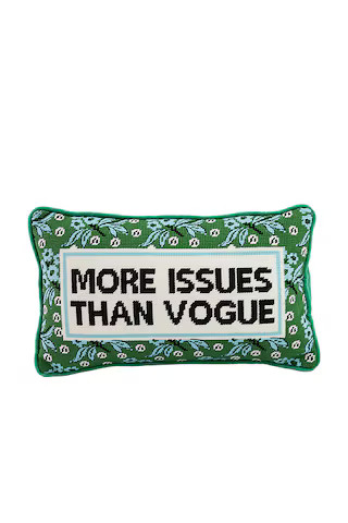 Furbish Studio More Issues Needlepoint Pillow in Green & White from Revolve.com | Revolve Clothing (Global)