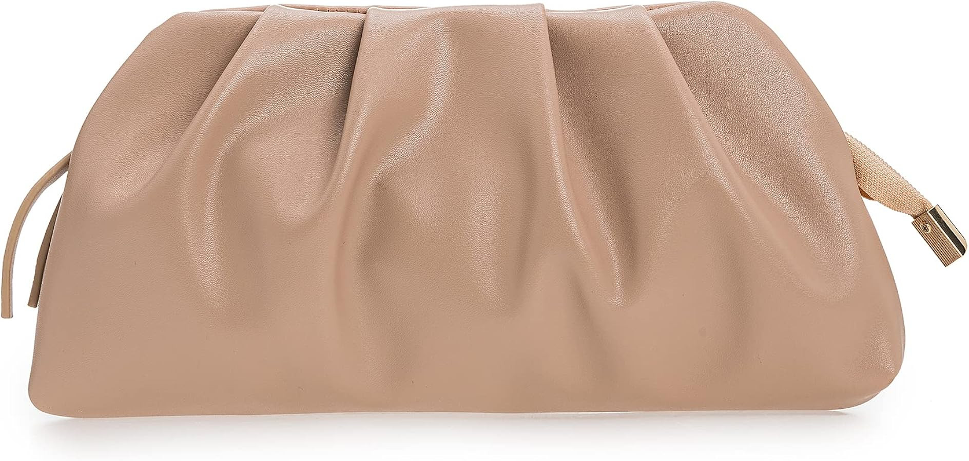 CHARMING TAILOR Chic Soft Vegan Leather Clutch Bag Dressy Pleated PU Evening Purse for Women | Amazon (US)
