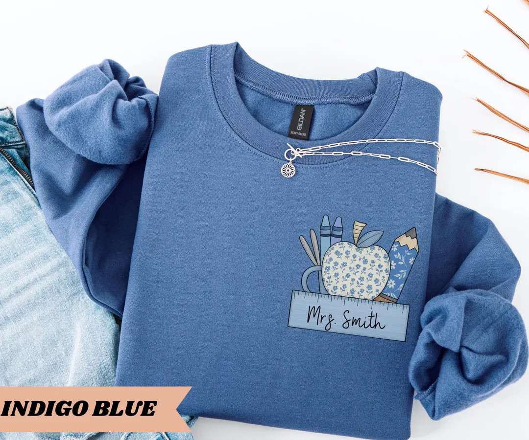 Custom Teacher Sweatshirt, Personalized Teacher Sweatshirt, Teacher Gift, Teacher Appreciation Ba... | Etsy (US)