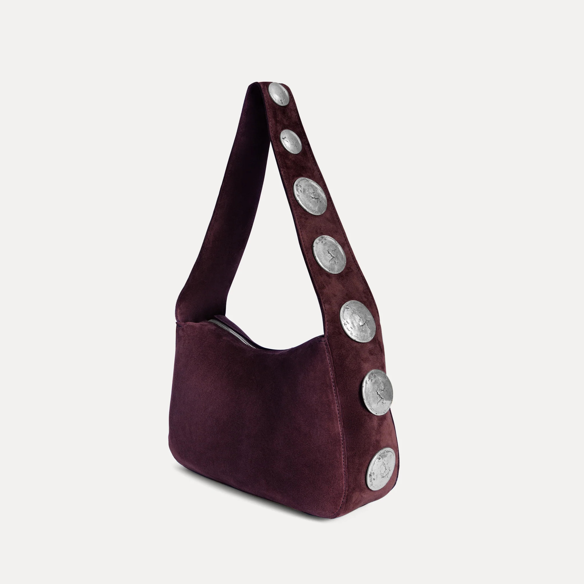 Athena Shoulder Bag Plum Suede | Streets Ahead Inc