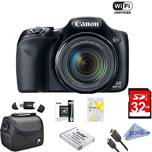 Canon Powershot SX530 HS 16MP Wi-Fi Super-Zoom Digital Camera 50x Optical Zoom Ultimate Bundle Inclu | Amazon (US)
