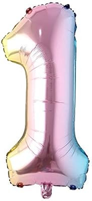 40 inch Rainbow Gradient Colorful Big Size Number Foil Helium Balloons Birthday Party Celebration... | Amazon (US)