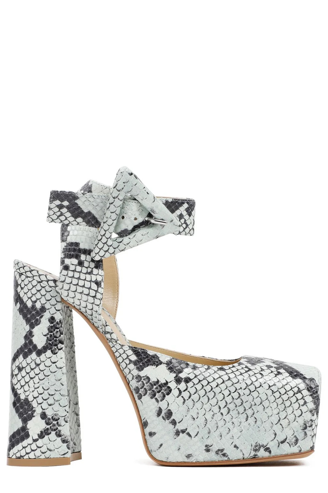 Bottega Veneta Animal Printed Squared Toe Pumps | Cettire Global