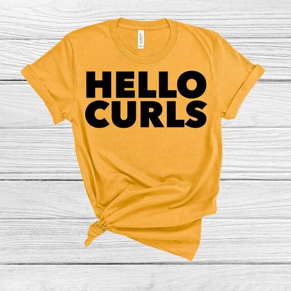 Curly Hair T-shirt Natural Hair T-shirts Hello Curls Shirt - Etsy | Etsy (US)