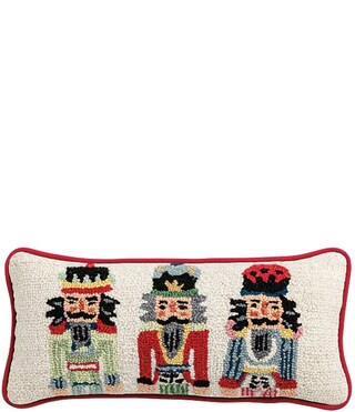 Holiday Collection Nutcracker Hooked Wool Lumbar Pillow | Dillard's