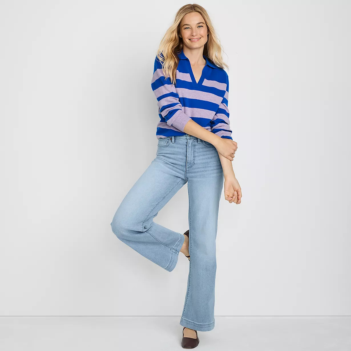 Tall High Rise Wide Leg Denim Jeans | Lands' End (US)