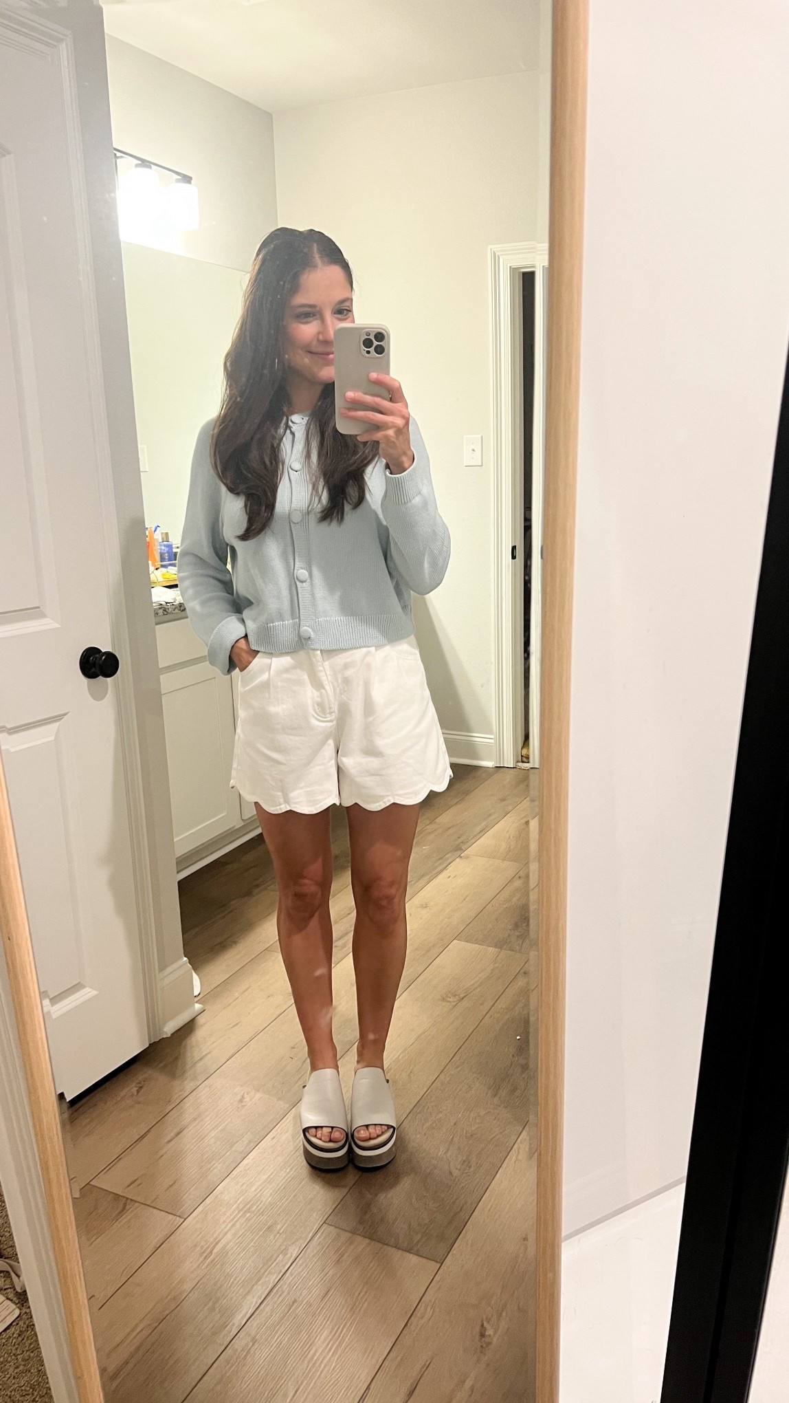 The most flattering scallop shorts from Amazon!! Wearing a size 6!

#LTKgrwm #LTKootd #LTKmomlife