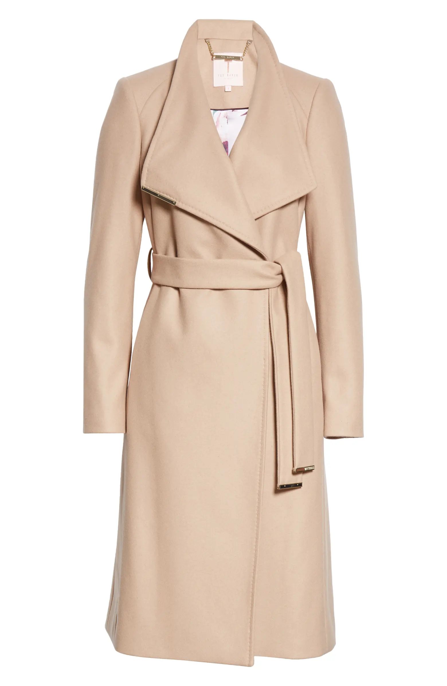 Rose Wool & Cashmere Blend Wrap Coat | Nordstrom