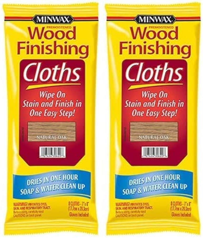 Minwax 308200000 Wood Finishing Cloths, Natural Oak 2 Pack | Amazon (US)