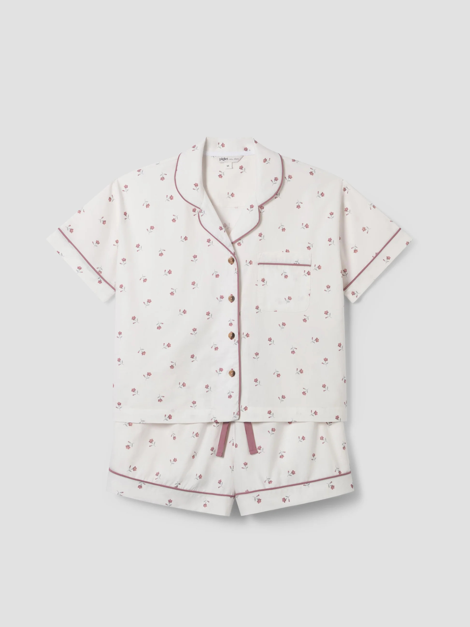 Pearl Posy Bud Cotton Shorts Set | Piglet