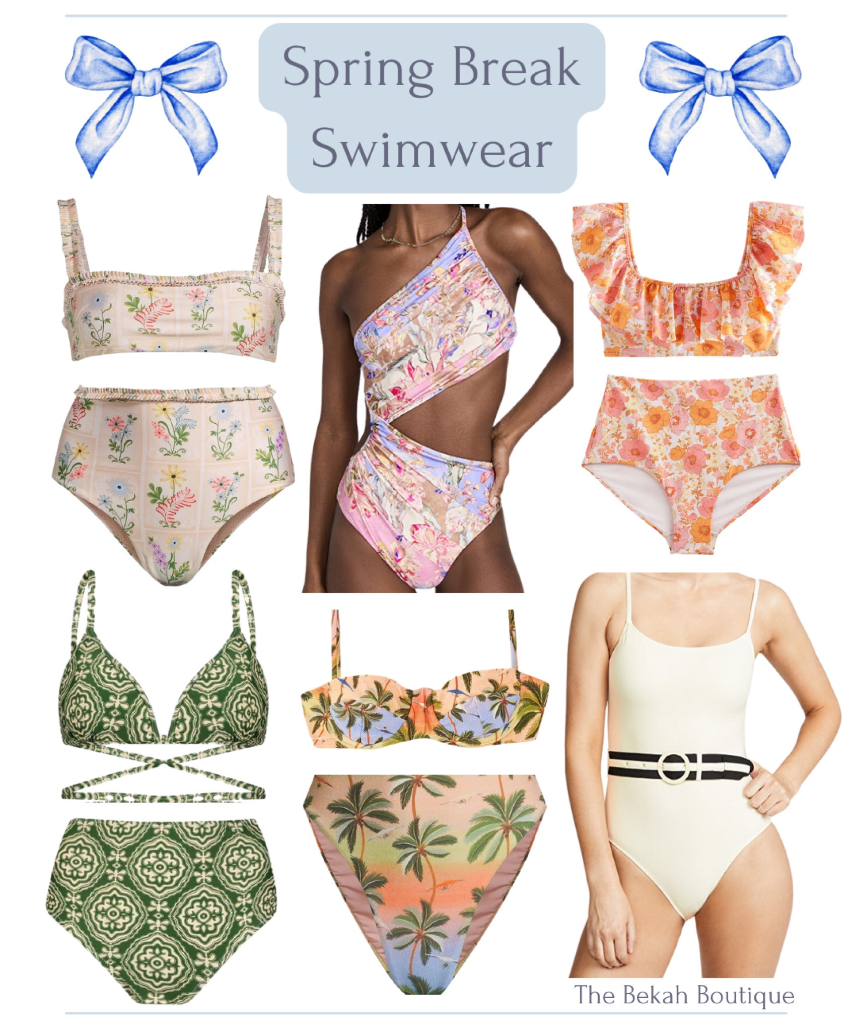 Spring break season is here. ☀️😎🌴 While I’m not jetting off to any warm weather destinations just yet, I have begun shopping for swimwear for vacations later in the year. March is the perfect time to buy a new swimsuit if you are in the market - all the new styles are out and sizes aren’t picked over yet. I’m sharing my favorites today on The Bekah Boutique! 

Spring break, swimsuit, swimsuits, swimwear, grand millennial, preppy, agua by agua Bendita, one piece, zimmermann, floral swimsuit, lemlem, Nordstrom, Shopbop, farm rio, solid & striped, & other stories, floral bikini, belted one piece, medallion bikini, palm tree bikini, cut out one piece, ruffle bikini

#LTKSeasonal #LTKswim