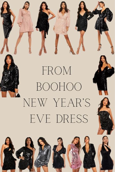 New Year’s Eve dress! Here are some cute options for a NYE dress for your holiday party. Boohoo also has expedited shipping. The dresses range from $15- over $35 and all dresses are short, fun and sequins! If you’re still trying to shop for your holiday dress or a dress for any occasion here are some contenders. #newyears #newyearseve #nyedress #newyearsevedress #sequindress #minidress 

#LTKsalealert #LTKfindsunder50 #LTKparties
