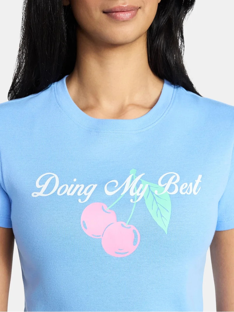 Doing My Best Women's Graphic Baby Tee with Short Sleeves, Sizes XXS-XXL | Walmart (US)