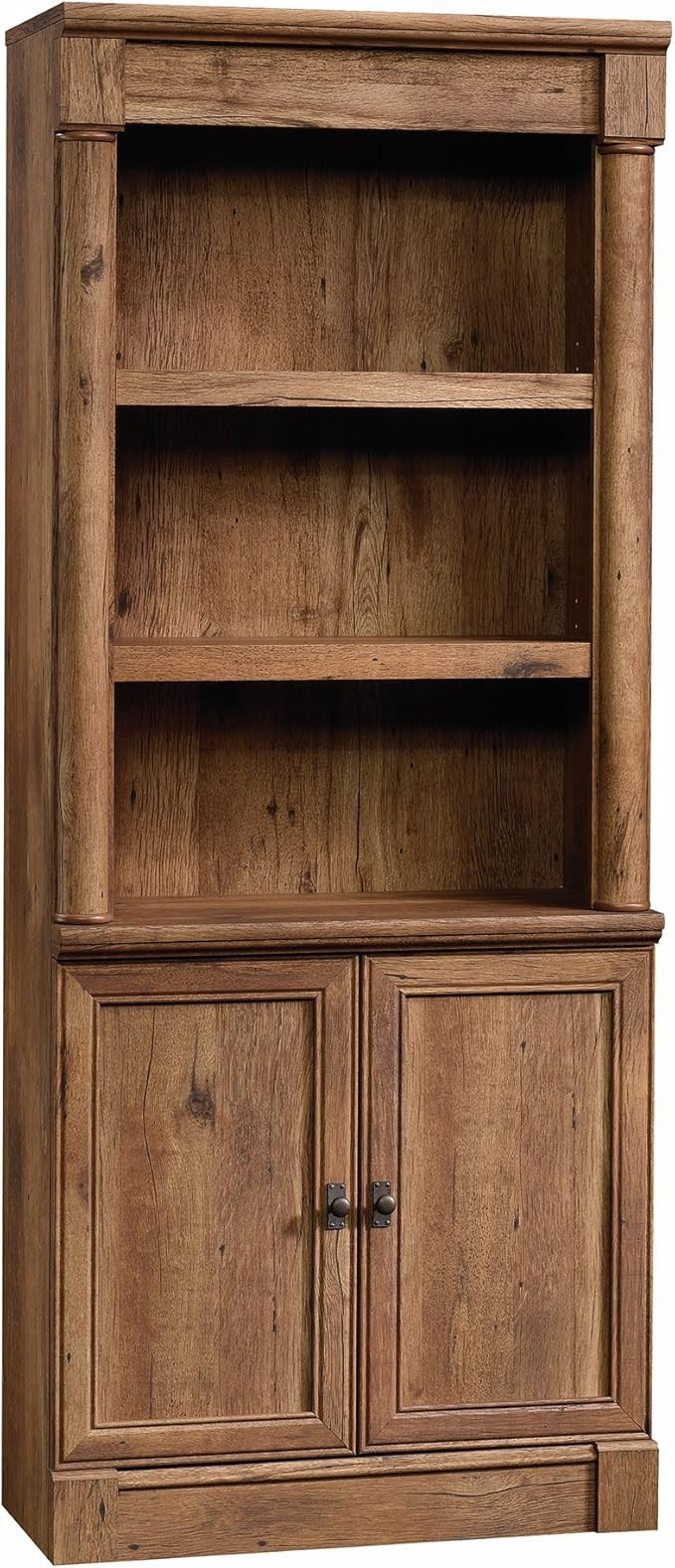 Sauder Palladia Library with Doors/Book Shelf, L: 29.37" x W: 13.90" x H: 71.85", Vintage Oak | Amazon (US)