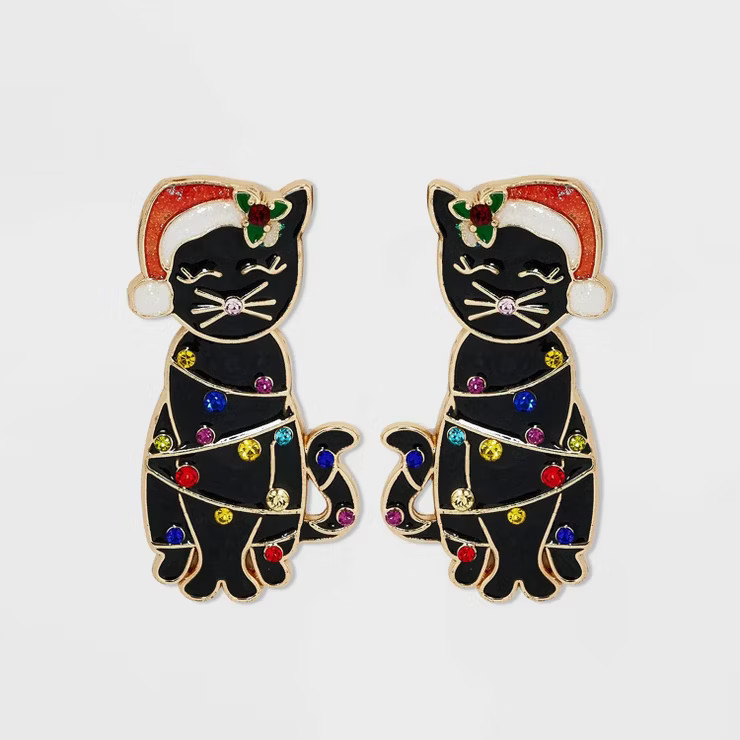 SUGARFIX by BaubleBar 'Cat in a Hat' Statement Earrings - Black | Target