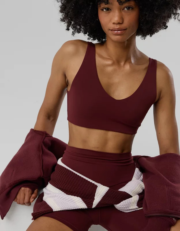 OFFLINE By Aerie Real Me XTRA Classic Double V Sports Bra | American Eagle Outfitters (US & CA)