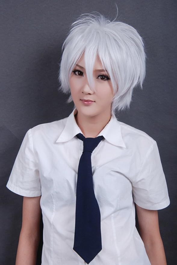 COSPLAZA Cosplay Wigs short white Party Full Hair with Free Cap Free Wig Net | Amazon (US)