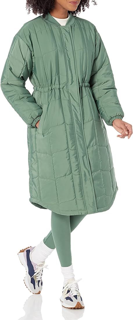 Amazon.com: Amazon Essentials Women's Quilted Coat (Available in Plus Size), Deep Brown, Small : ... | Amazon (US)
