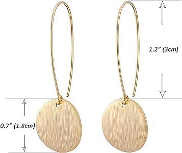 Statement Long Gold Circle Simicircle Ball Dangling Earrings for Women Lightweight Circle Disc Co... | Amazon (US)
