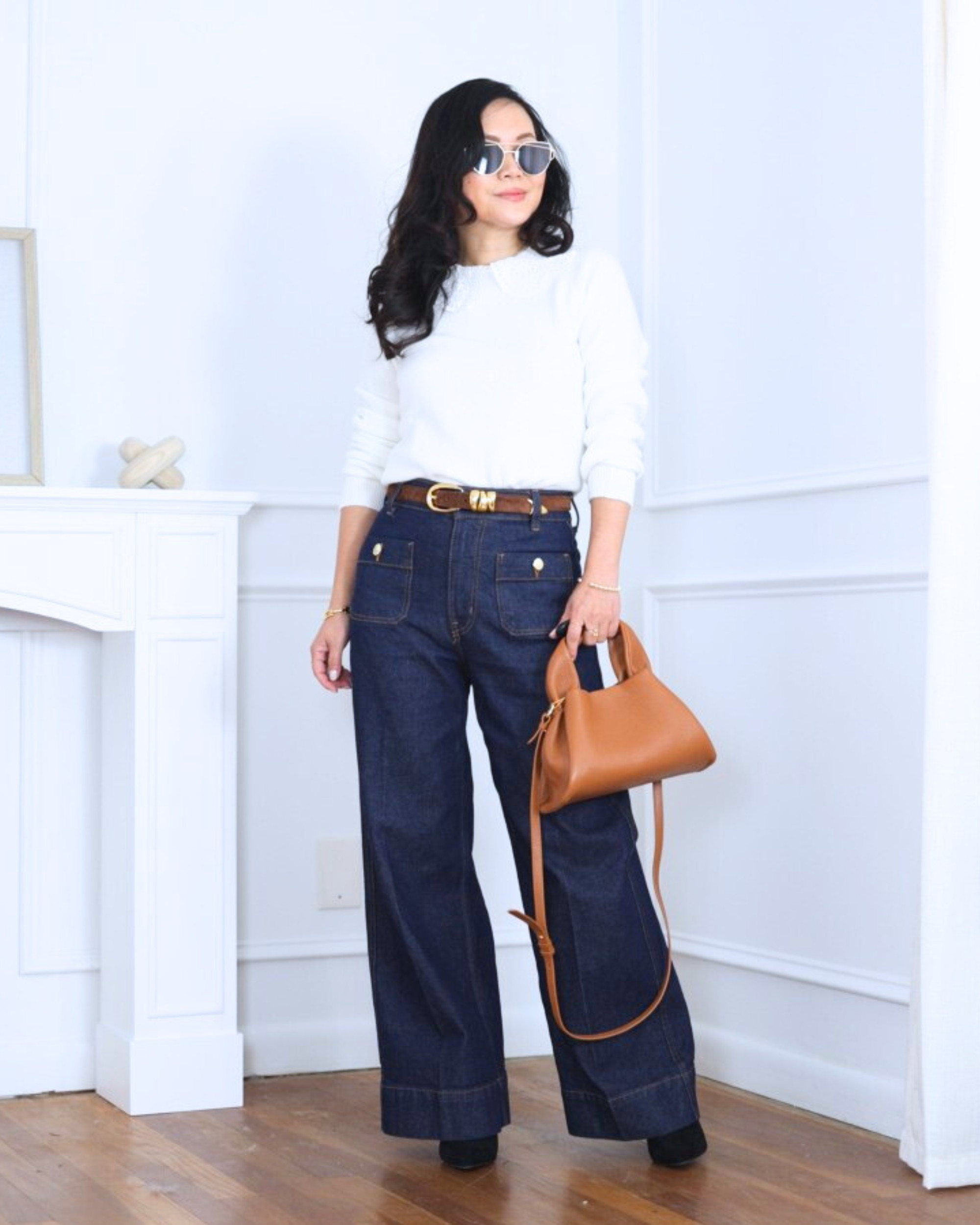 Cozy with a modern edge — a cashmere shrunker sweater from Quince paired with wide-leg jeans from H&M and finished with booties. Easy, comfy, and effortlessly pulled together for everyday wear. I’m 5’2, wearing size XS.

#LTKOver40 #LTKootd #LTKPetite