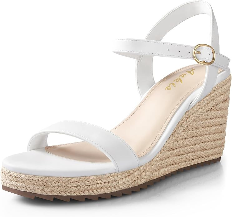 Ankis Platform Wedge Sandals for Women, Black Brown White Nude Espadrille Womens Wedge Sandals Co... | Amazon (US)