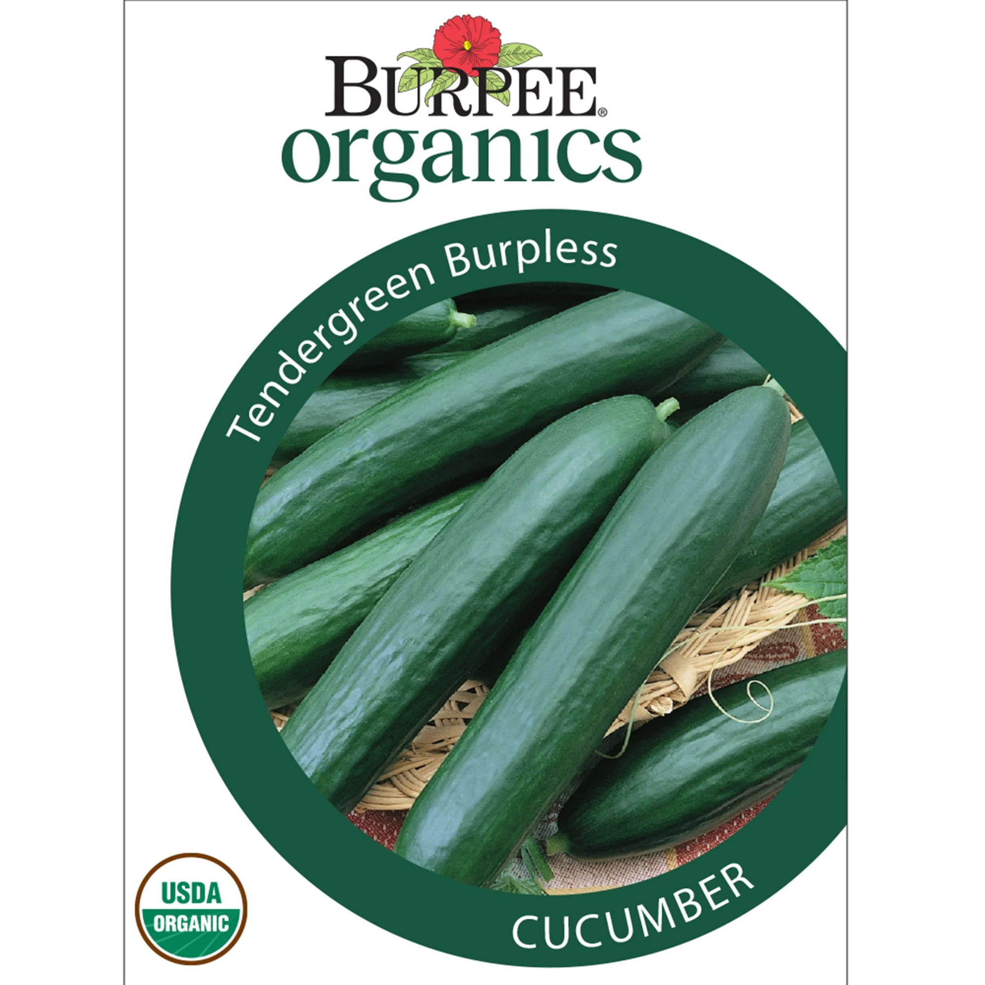 Burpee 800 mg Organics Tendergreen Burpless Cucumber, Annual Vegetable Seed, Full Sun | Walmart (US)