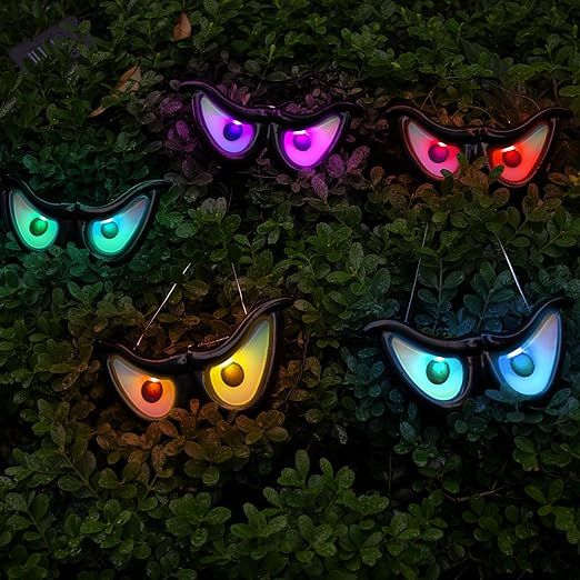 WATERGLIDE Halloween Flashing Spooky Eyes Lights, 5 Pairs Battery Operated Light Up Peeping Eyeba... | Amazon (US)