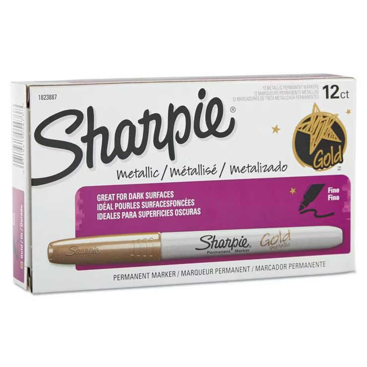 Sharpie Metallic Permanent Markers Gold Dozen 1823887 | Target