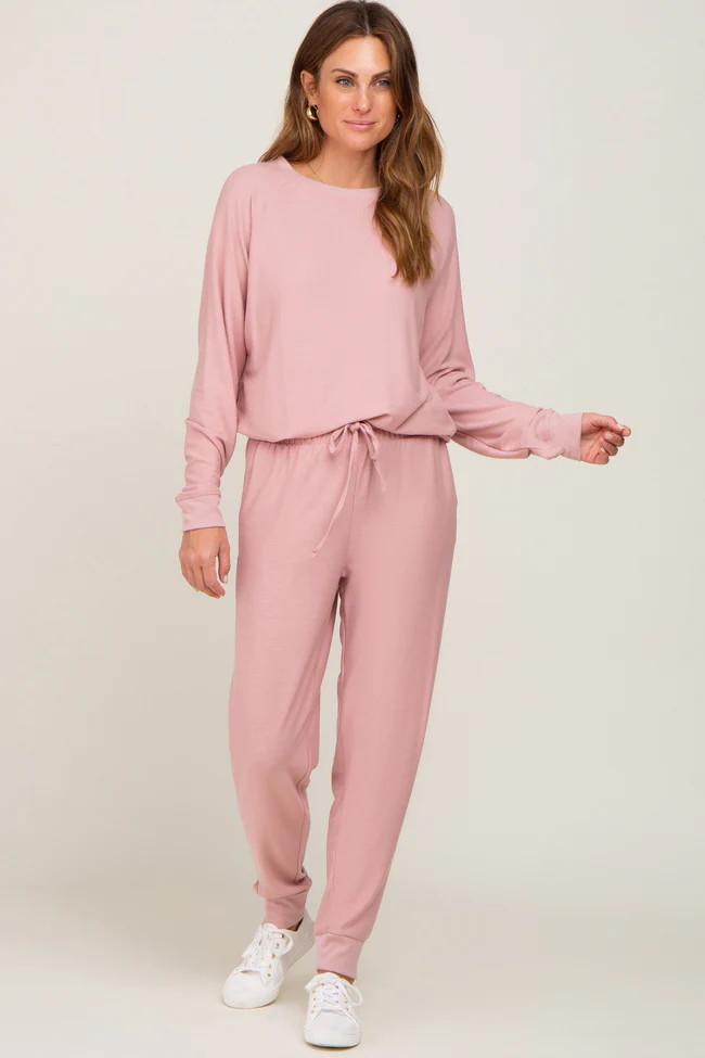 Mauve Soft Knit Long Sleeve Set | PinkBlush Maternity
