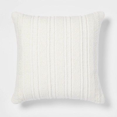 Oversized Textural Woven Square Throw Pillow Cream - Threshold&#8482; | Target