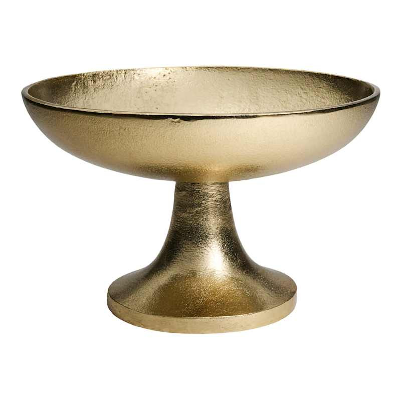 Round Gold Pedestal Bowl, 11.6" | At Home