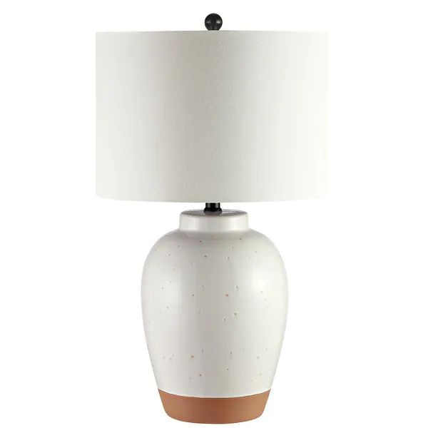 SAFAVIEH Lighting Portcia 27-inch Speckled Ivory LED Table Lamp - 16" W x 16" L x 27.5" H | Bed Bath & Beyond