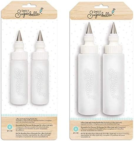 Sweet Sugarbelle Cookie Icing Bottles - 4 Ounce & 8 Ounce Squeeze Bottles with Couplers and Stain... | Amazon (US)